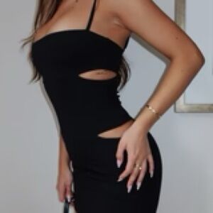 White Fox Black Cut-Out Dress